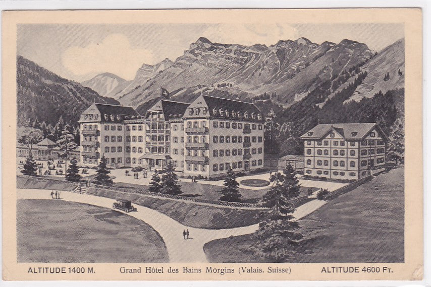 Old Postcard CPA Switzerland - Grand Hôtel Des Bains Morgins - Valais