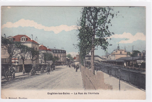Carte Postale Ancienne CPA 95 - Enghien-Les-Bains - La Rue De L'Arrivée