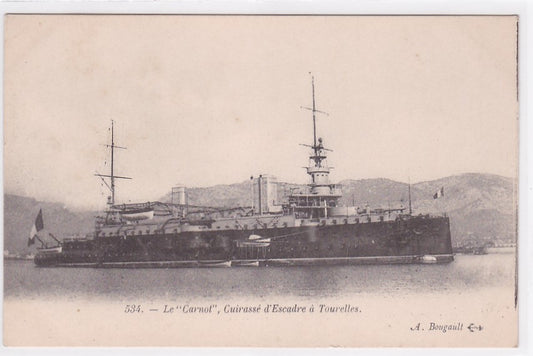 Old Postcard CPA Navy War - The Carnot, Turreted Squadron Battleship