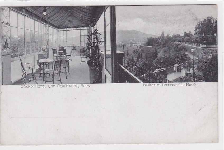 Old Postcard CPA Switzerland - Grand Hotel Und Bernerhof, Bern - Balcony or Terrace of the Hotels