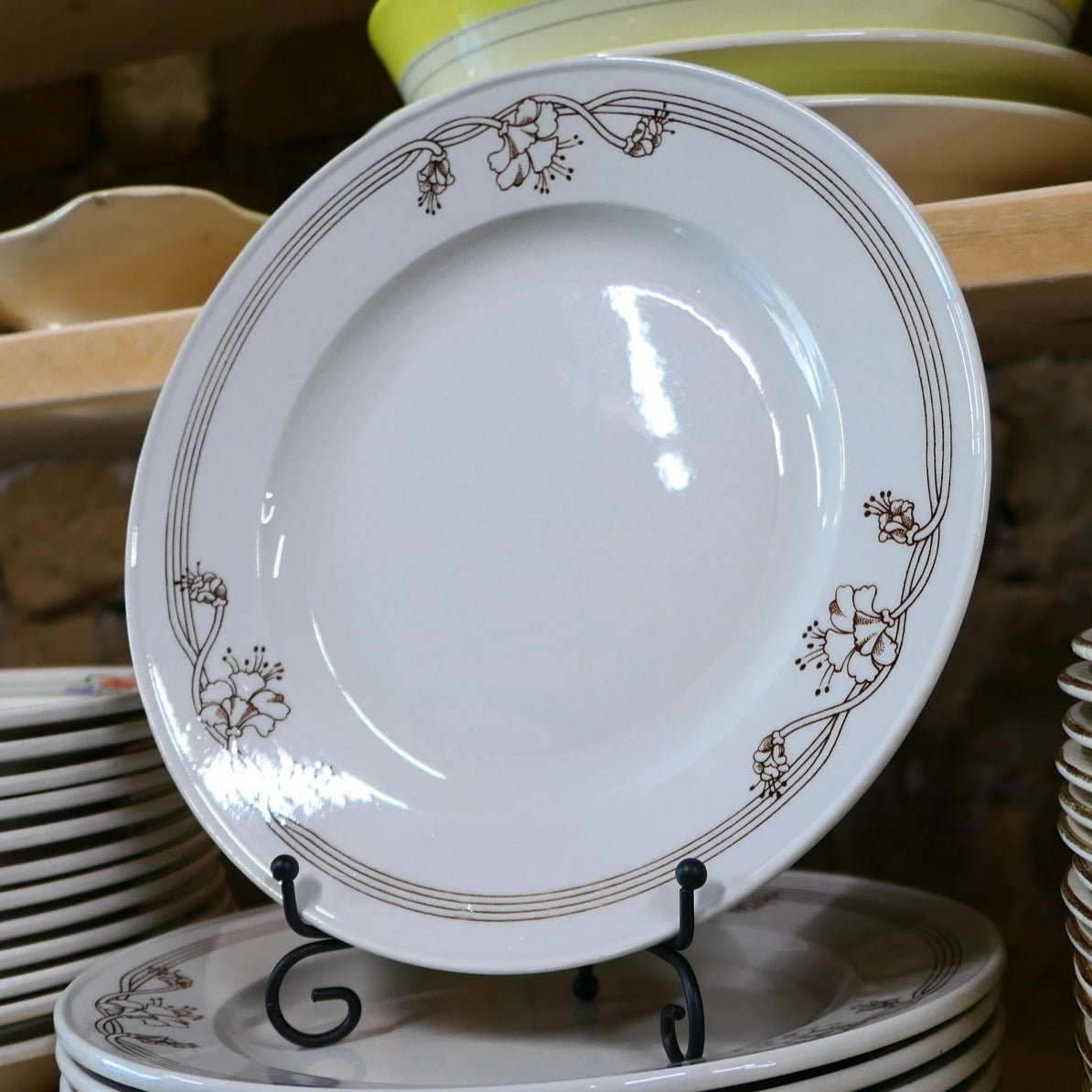 Lot De 6 Assiettes Plates En Porcelaine De Sarreguemines Pyroblan