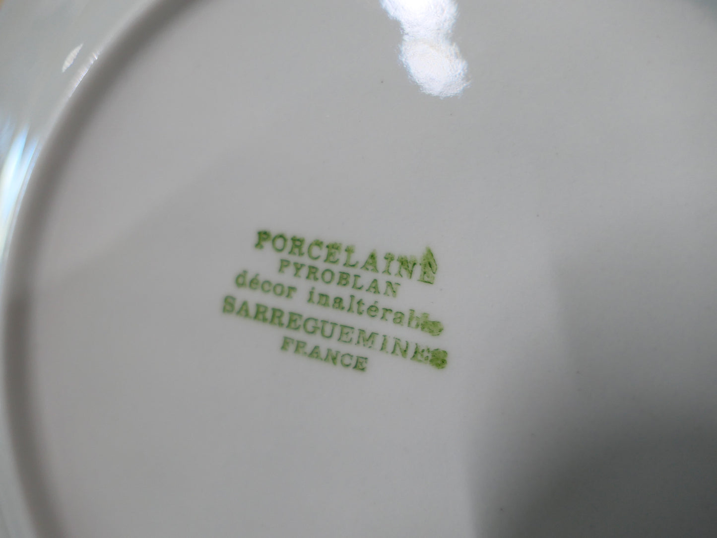 Lot De 6 Assiettes Plates En Porcelaine De Sarreguemines Pyroblan