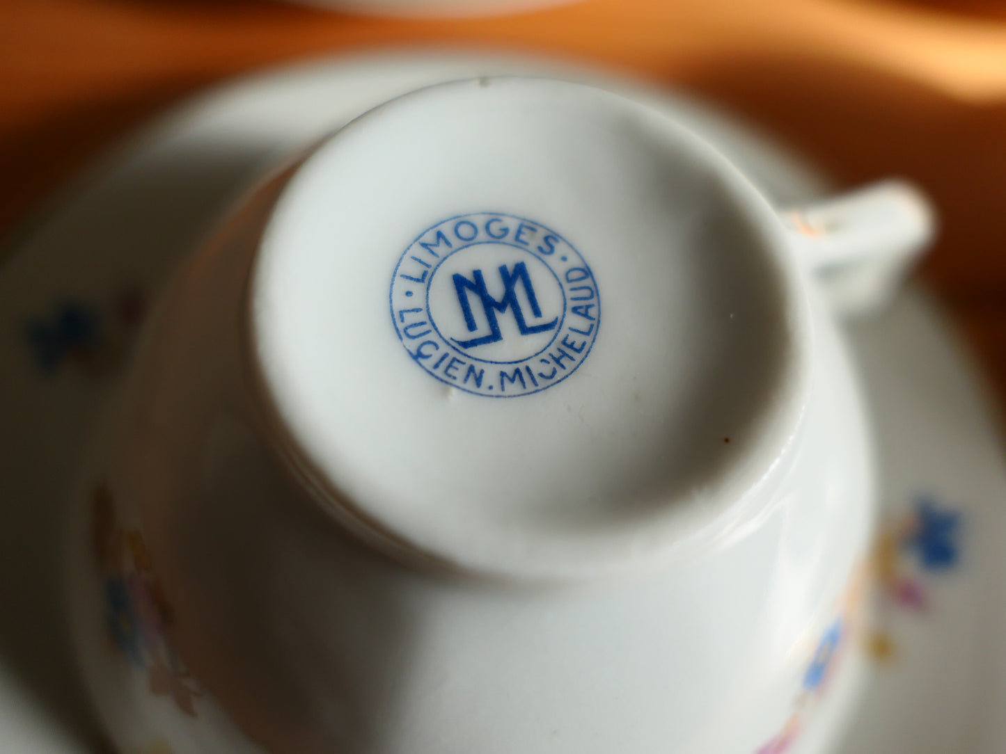 Porcelaine De Limoges - Art-Déco - Lucien Michelaud - Ensemble De 4 Tasses À Thé & Soucoupes
