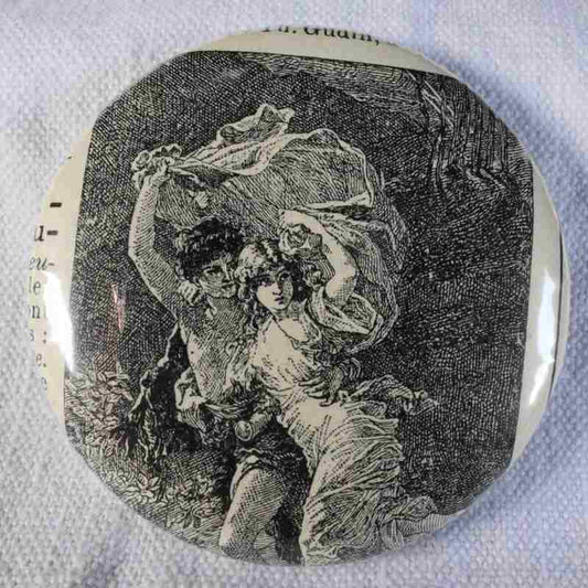 L'Orage - Badge Encyclopédique Original - Gravure Ancienne