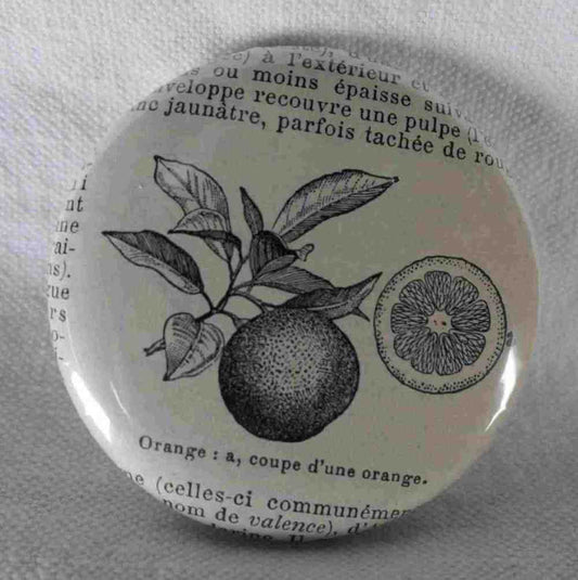 Orange - Badge Encyclopédique Original - Gravure Ancienne