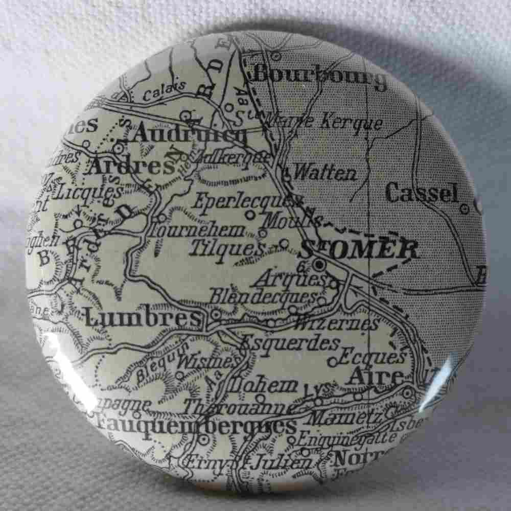 Saint-Omer - Badge Encyclopédique Original - Ancienne Gravure