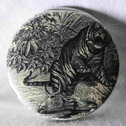Tigre - Badge Encyclopédique Original - Ancienne Gravure