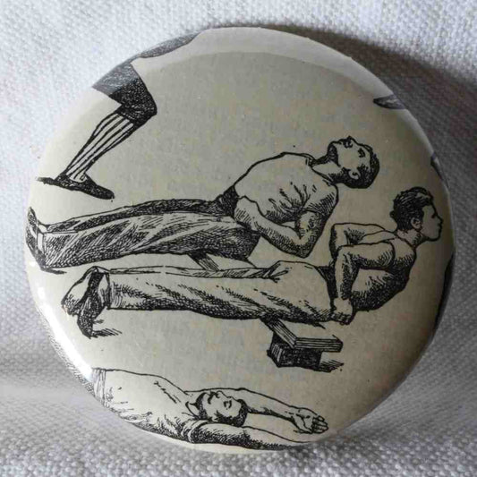 Gymnastique - Badge Encyclopédique Original - Gravure Ancienne