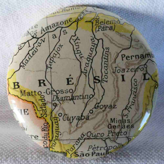Brésil - Badge Encyclopédique Original - Ancienne Gravure