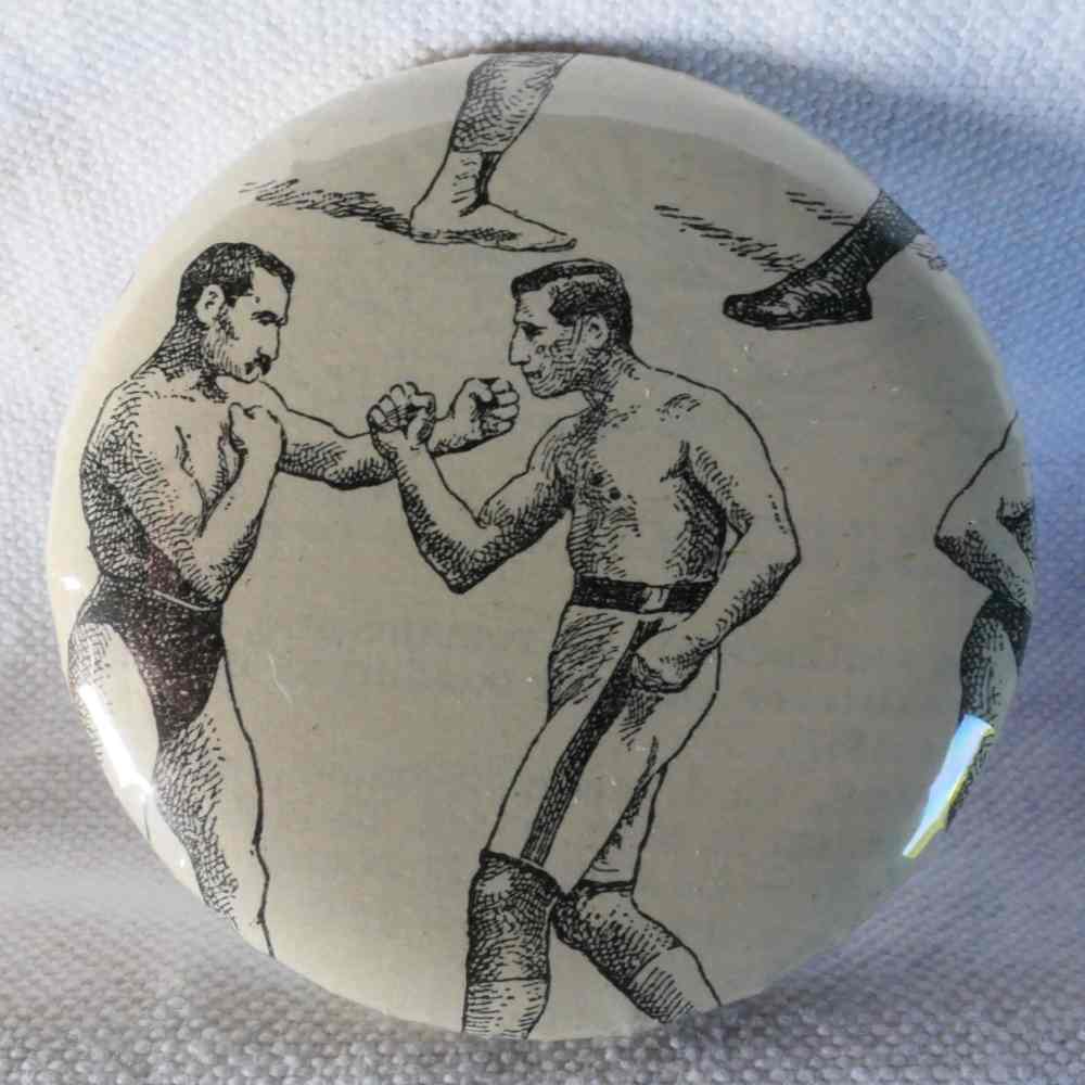 Boxe - Badge Encyclopédique Original - Ancienne Gravure