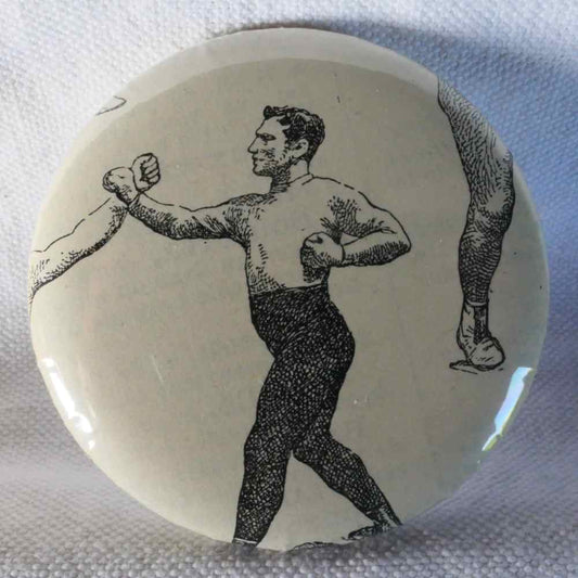 Boxe - Badge Encyclopédique Original - Ancienne Gravure