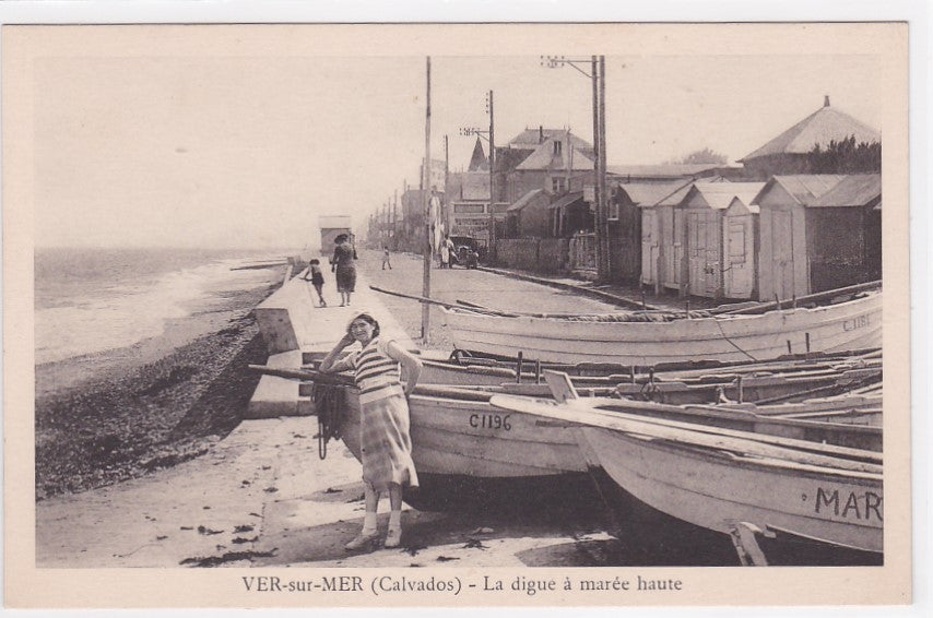 Carte Postale Ancienne CPA Calvados 14 - Ver-Sur-Mer - La Digue À Marée Haute