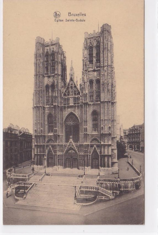 Old Postcard CPA Belgium - Brussels - Sainte-Gudule Church
