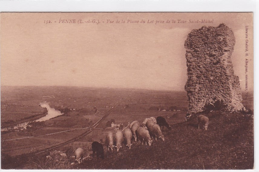 Carte Postale Ancienne CPA 47 Penne - Vue De La Plaine Du Lot Prise De La Tour