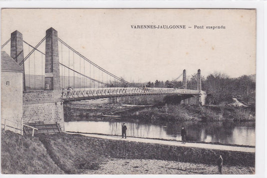 Carte Postale Ancienne CPA 02 Varennes-Jaulgonne - Pont Suspendu