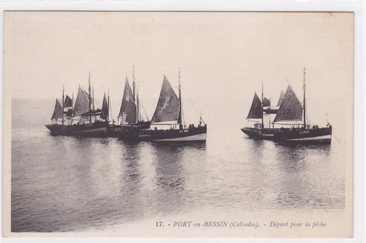 Carte Postale Ancienne CPA 14 Port-En-Bessin - Départ Pour La Pêche