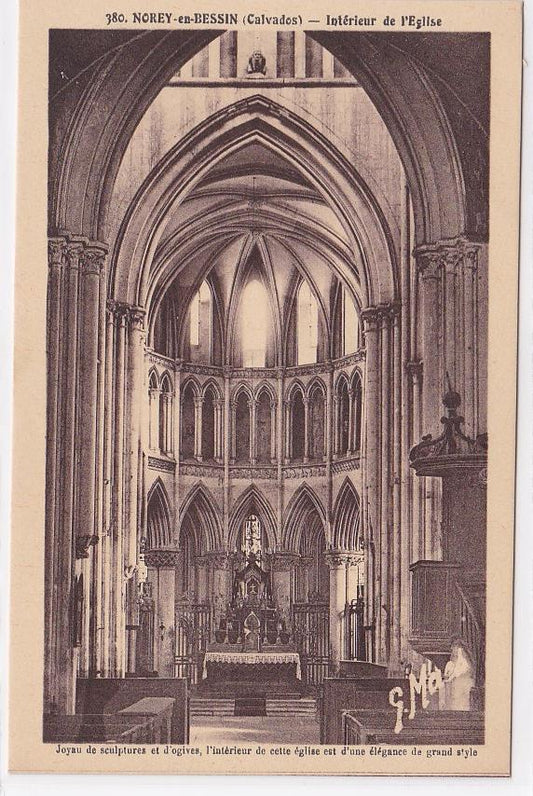 Carte Postale Ancienne CPA Calvados 14 - Norey-En-Bessin - Intérieur De L'Église