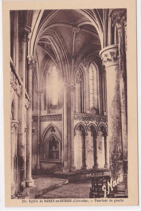 Carte Postale Ancienne CPA 14 Église De Norey-En-Bessin - Pourtour De Gauche