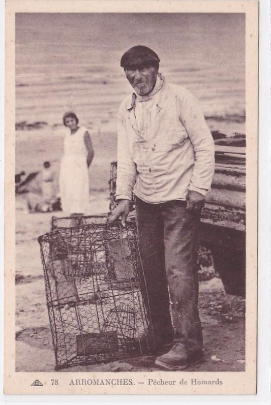 Carte Postale Ancienne CPA Calvados 14 Arromanches - Pêcheur De Homards