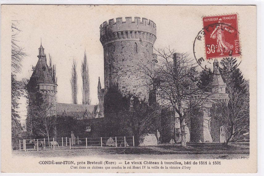 Carte Postale Ancienne CPA 27 Condé-Sur-Iton - Le Vieux Château À Tourelles
