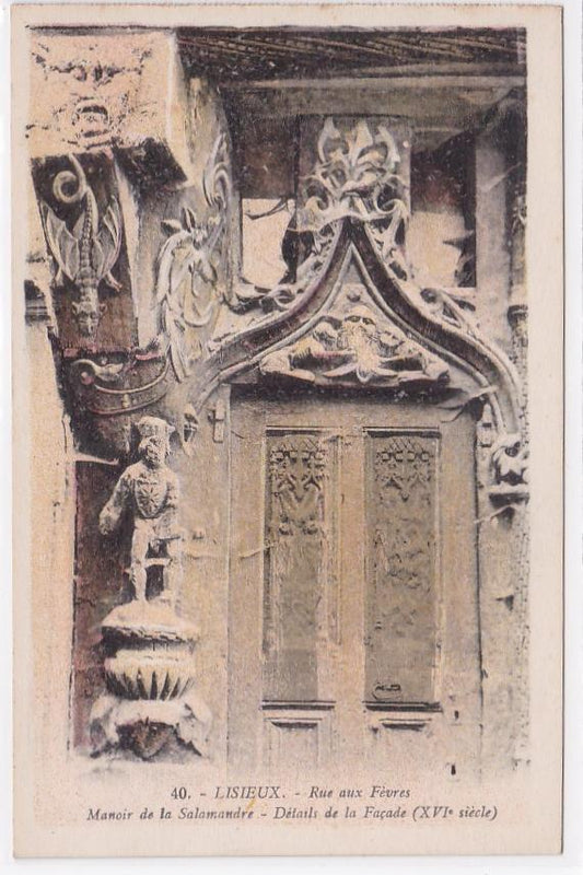 Carte Postale Ancienne CPA 14 Lisieux- Rue Aux Fèvres - Manoir De La Salamandre