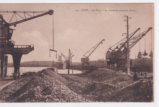 Carte Postale Ancienne CPA 14 Caen - Le Port - Les Grues Du Nouveau Bassin