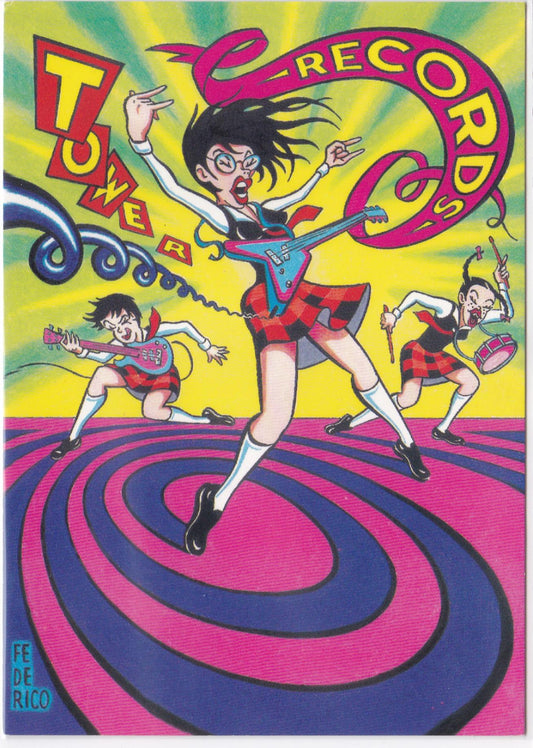 Carte Postale CPM Tower Records Video Books - Artwork Federico Archuleta - 2000