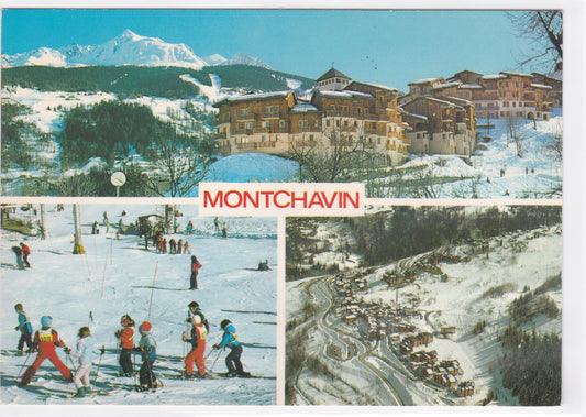Carte Postale CPM 73 Montchavin-Village - Le Bastion - Les Pistes - Vue Aérienne