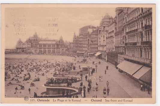 Carte Postale CPA Belgique - Ostende - La Plage Et Le Kursaal