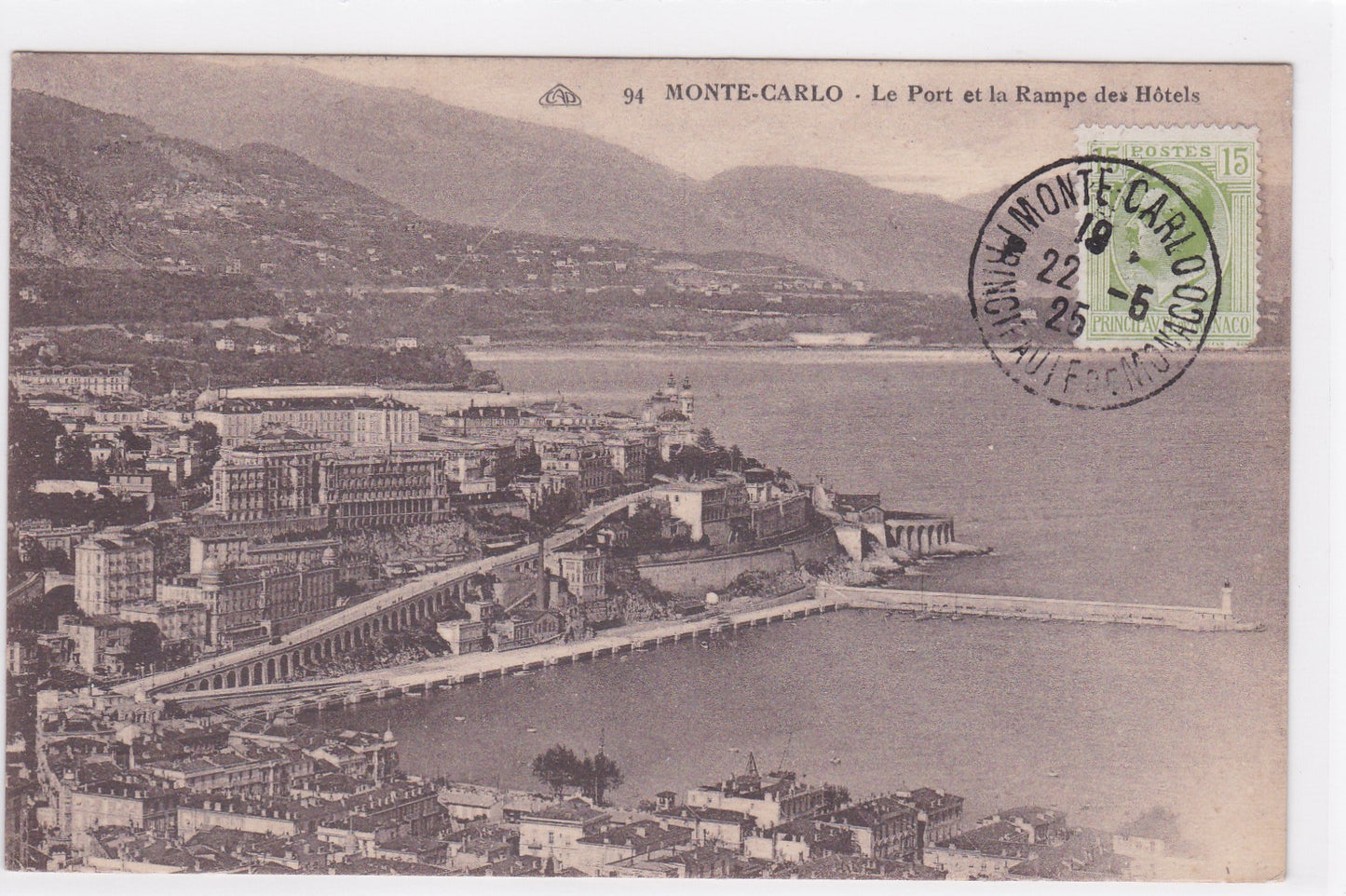 Carte Postale CPA Monte-Carlo - Le Port Et La Rampe Des Hôtels