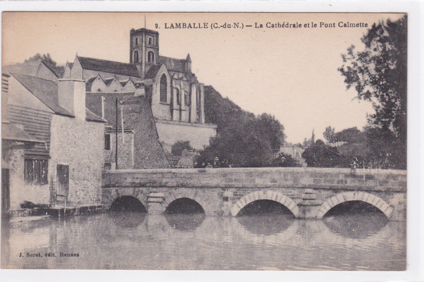 Carte Postale CPA 22 Lamballe - La Cathédrale Et Le Pont Calmette