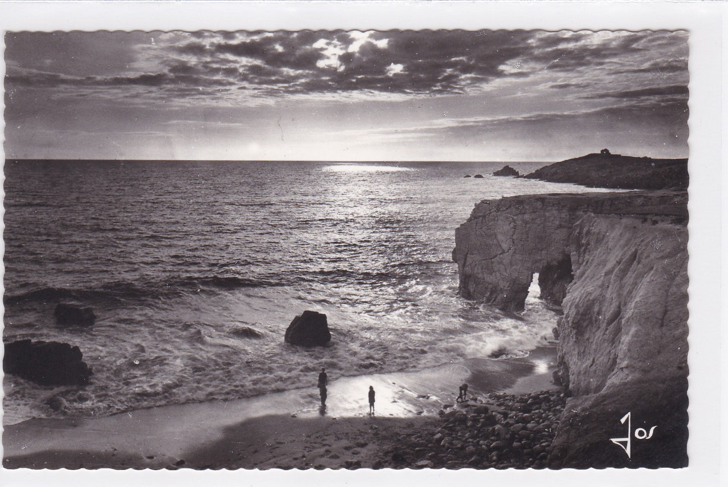 Carte Postale CPSM 56 Presqu'île De Quiberon La Côte Sauvage Coucher De Soleil