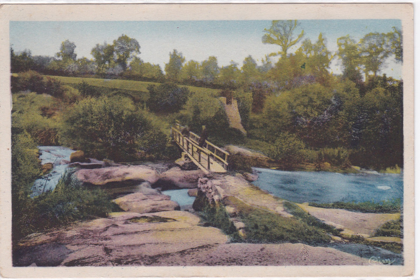 Carte Postale CPA 53 Gorron - Paysage Et Passerelle Sur La Colmont