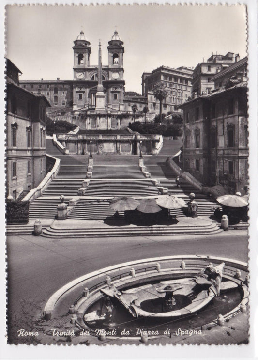 Carte Postale CPSM Italy - Roma - Trinita Dei Monti Da Piazza Di Spagna