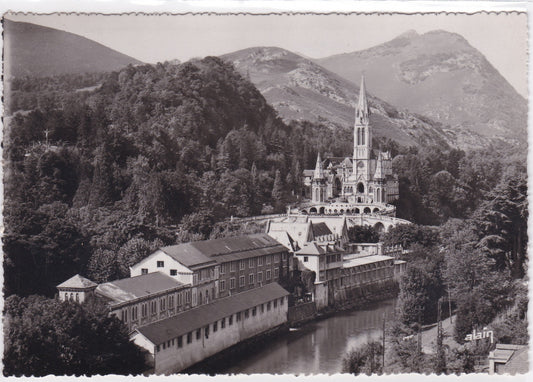 Carte Postale CPSM 65 Lourdes - La Basilique Et Le Gave