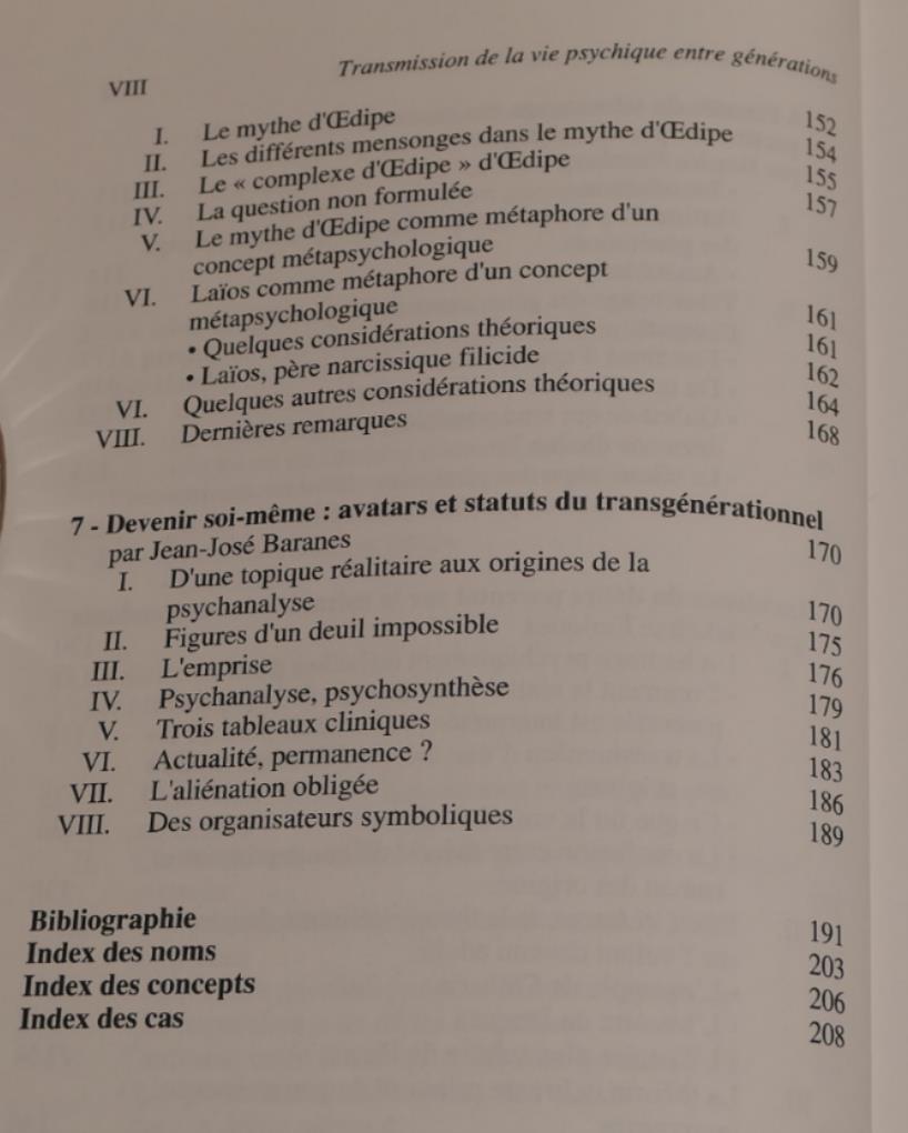Transmission De La Vie Psychique Entre Générations - Collectif - Dunod 1993