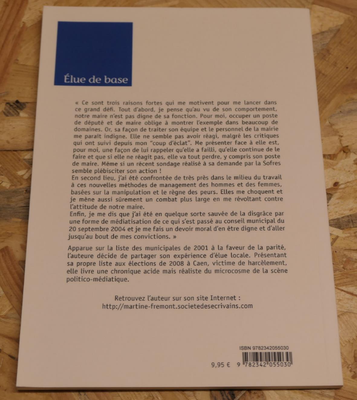 Élue De Base - Martine Frémont - Témoignage Politique Normandie Caen Calvados